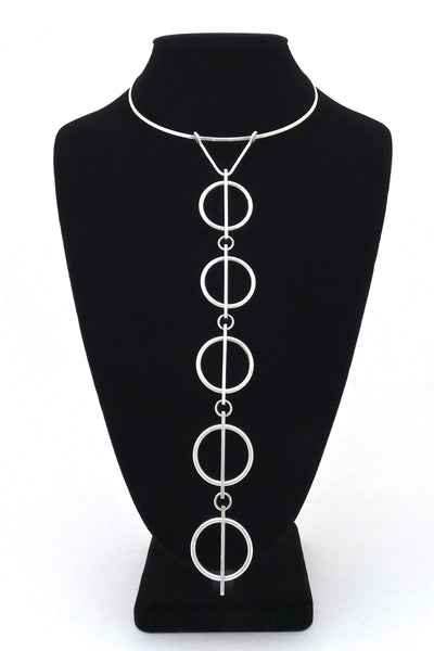 Hans Hansen Denmark vintage extra long rare pendant necklace by Bent Exner  Scandinavian Modern design jewelry