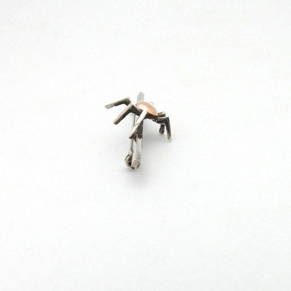 profile OPUS Canada vintage silver gold spider brooch mid century Modernist Canadian design jewelry