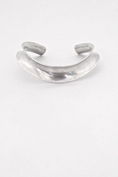 Palle Bisgaard Denmark vintage Scandinavian Modern curved silver cuff bracelet