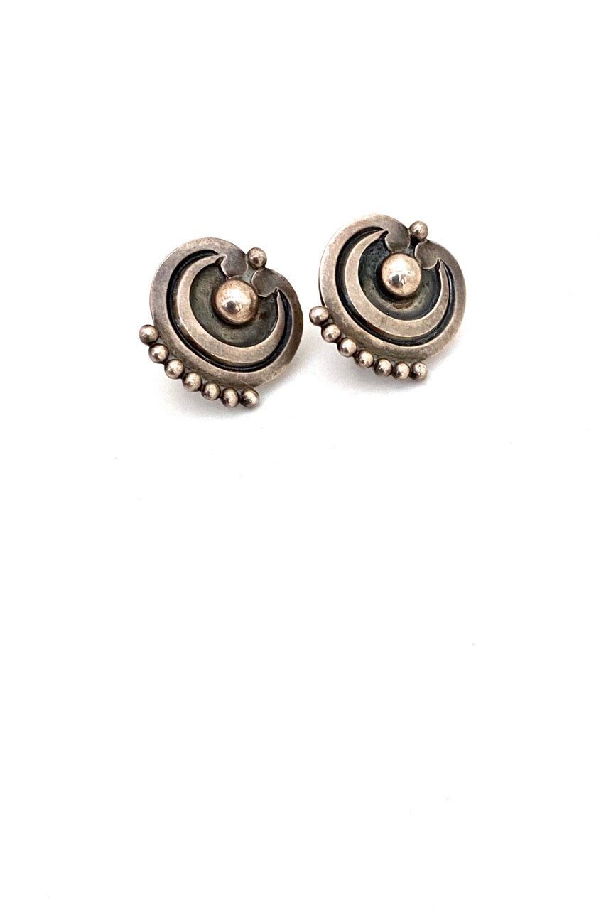 Pedro Romero Taxco Mexico vintage sterling silver earrings Modernist jewelry design