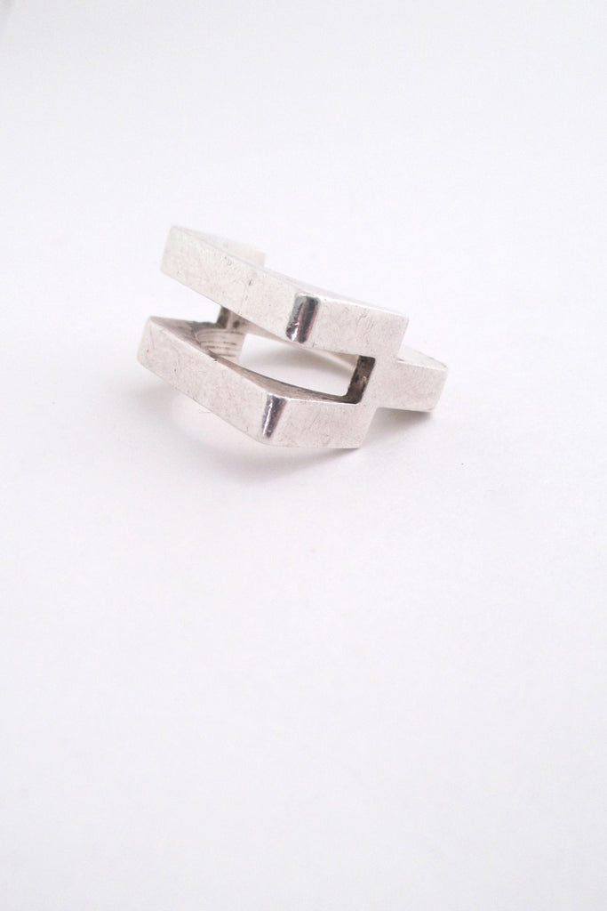 Pekka Piekainen vintage Scandinavian Modern sterling silver ring 1974