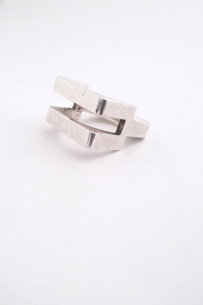 Pekka Piekainen vintage Scandinavian Modern sterling silver ring 1974