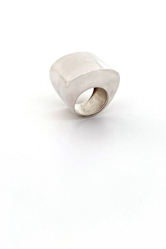 Pekka Piekainen Finland vintage silver extra large sleek ring Scandinavian Modernist jewelry design