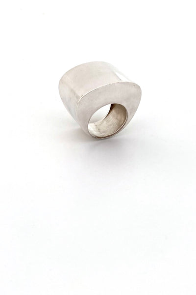 Pekka Piekainen Finland vintage silver extra large sleek ring Scandinavian Modernist jewelry design