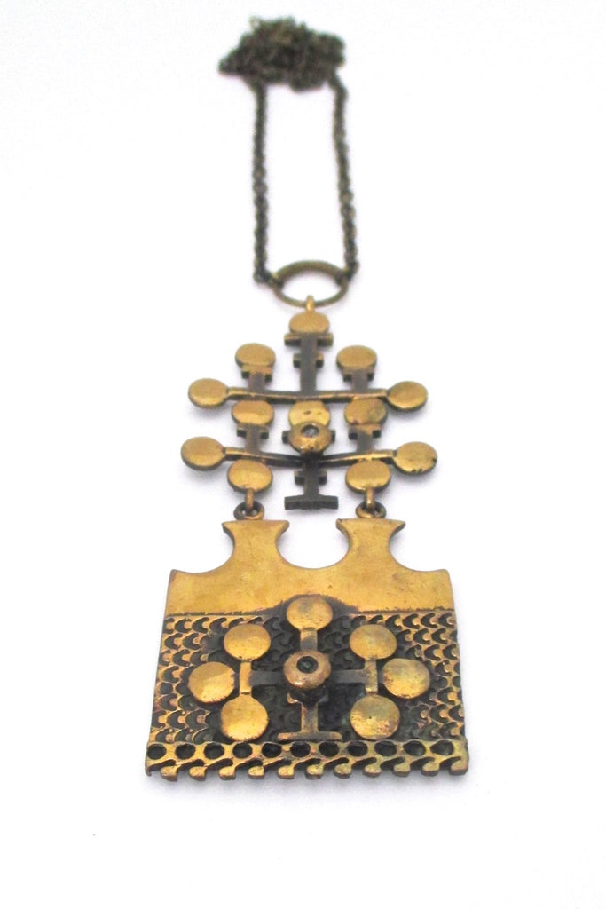 Pentti Sarpaneva Finland vintage extra large kinetic pendant necklace 1970s