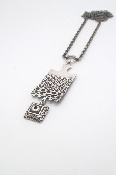 Pentti Sarpaneva for Turun Hopea Finland vintage kinetic silver pendant necklace