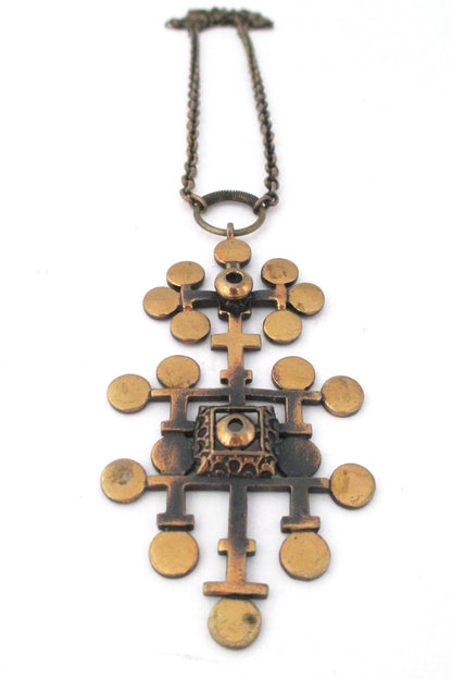 Pentti Sarpaneva Finland vintage Scandinavian Modernist bronze pendant necklace