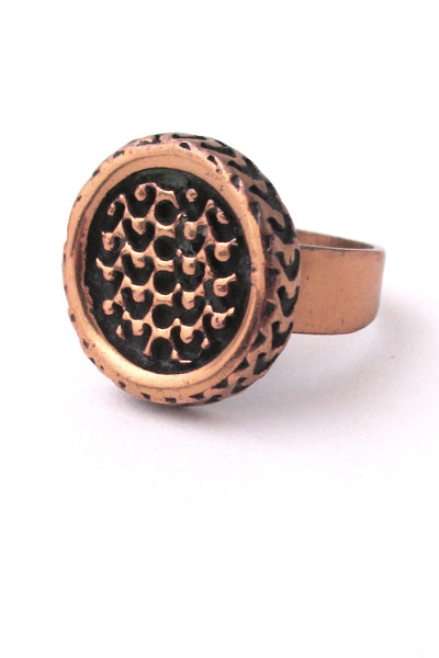 Pentti Sarpaneva Finland vintage bronze disc ring