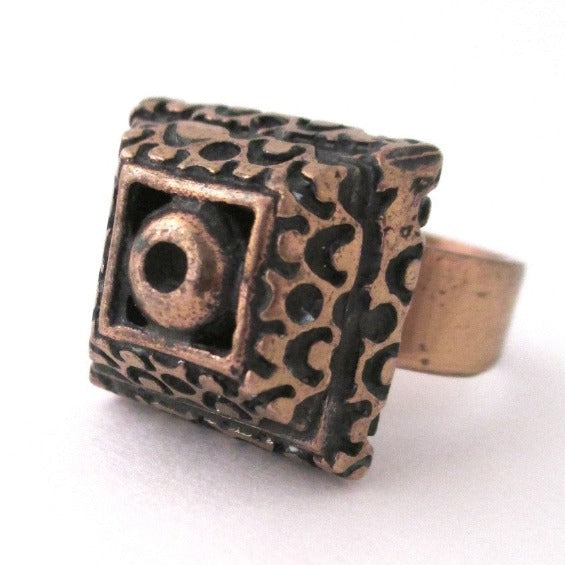 Pentti Sarpaneva Finland vintage bronze large square ring