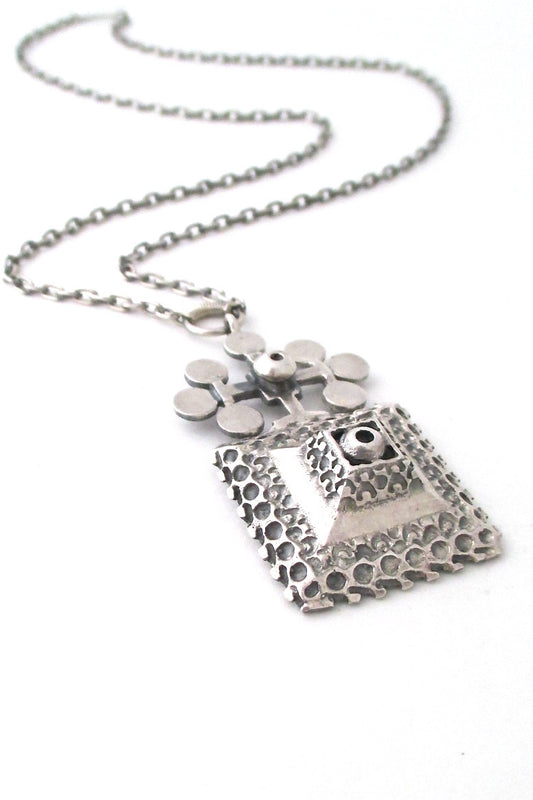 Pentti Sarpaneva Turun Hopea Finland vintage silver large pendant necklace