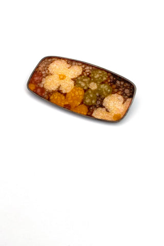 Perli Germany vintage hand wrought enamel flowers brooch Modernist jewelry design