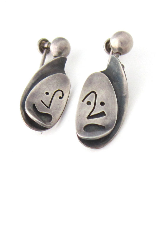 American Modernist Phyllis Jacobs silver earrings