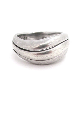 Pierre Cardin vintage heavy sterling silver large modernist ring