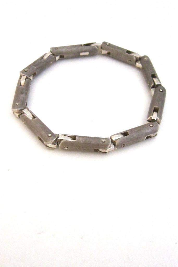 Tomasz Plodowski Poland sterling silver heavy articulated modernist bracelet