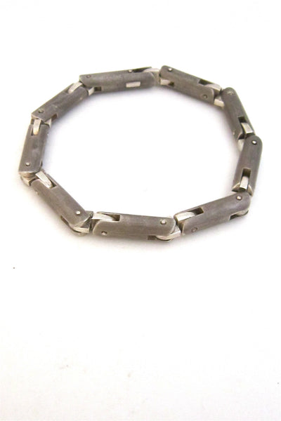 Tomasz Plodowski Poland sterling silver heavy articulated modernist bracelet