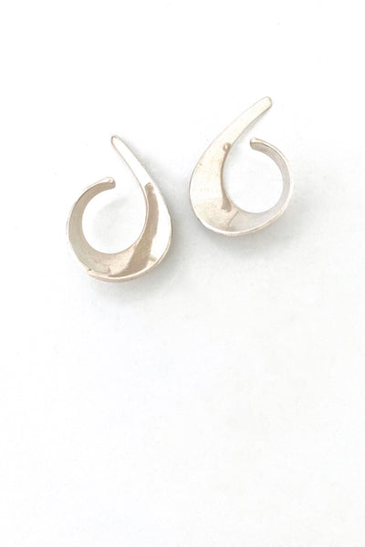 Plus Studios Norway Design vintage silver ear slings cuff Tone Vigeland Scandinavian Modernist jewelry design