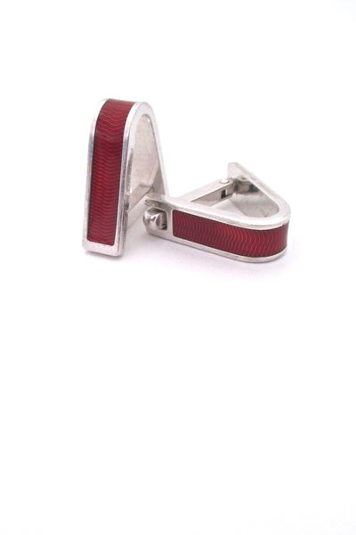 Porsche Design Germany sterling silver enamel Delta cufflinks