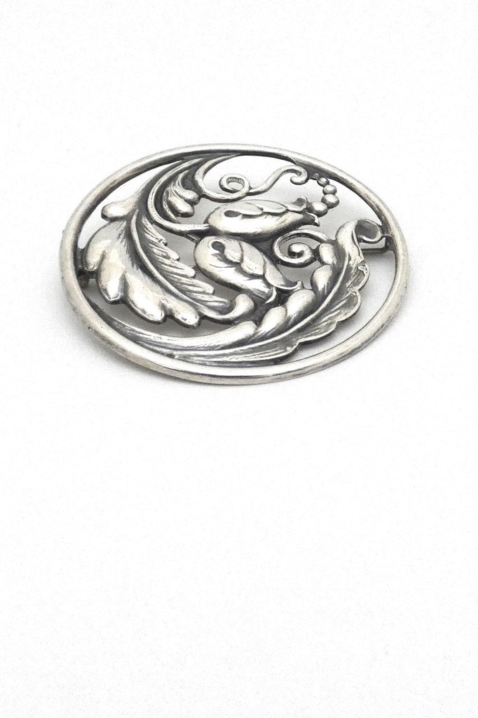 Carl Poul Petersen Canada vintage silver extra large floral brooch Danish influence design jewelry