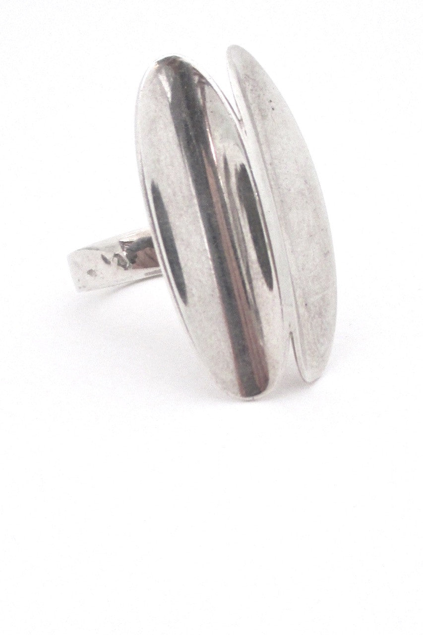 Poul Warmind Denmark vintage Scandinavian Modern mid century silver large scale ring
