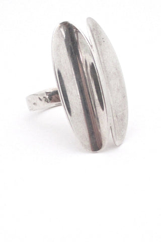 Poul Warmind Denmark vintage Scandinavian Modern mid century silver large scale ring