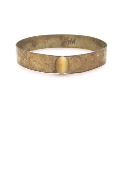 Rafael Alfandary Canada hammered brass rare bangle bracelet vintage Canadian jewelry