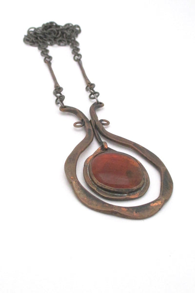 Rafael Alfandary Canada vintage copper amber glass classic kinetic necklace