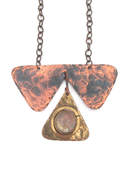 Rafael Alfandary Canada copper & brass kinetic pendant necklace (clear)