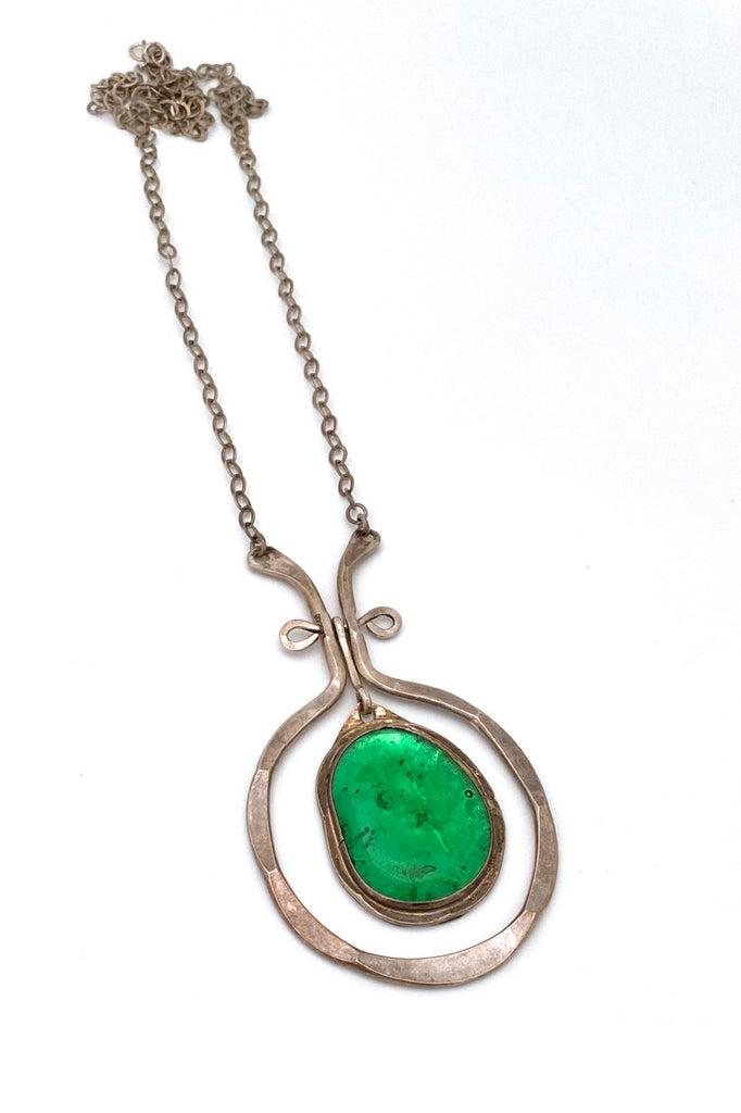 Rafael Alfandary Canada vintage sterling silver extra large classic kinetic pendant necklace Canadian Modernist jewelry design