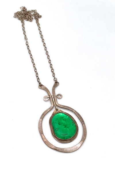 Rafael Alfandary Canada vintage sterling silver extra large classic kinetic pendant necklace Canadian Modernist jewelry design