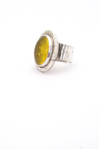 detail Rafael Alfandary Canada vintage sterling silver and lemon yellow ring