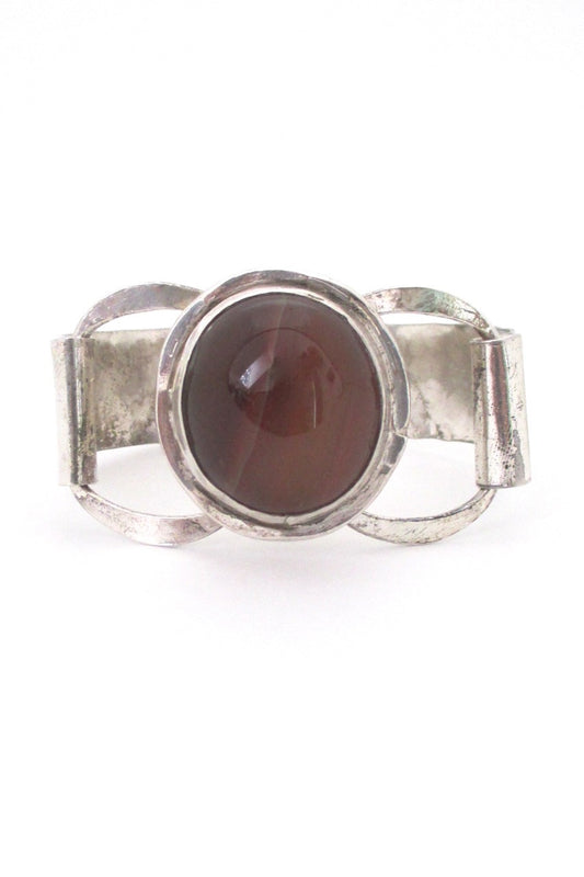 Rafael Alfandary Canada rare large vintage sterling silver agate bracelet