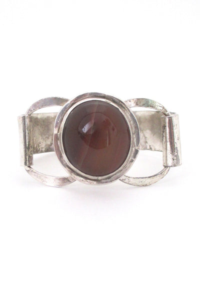 Rafael Alfandary Canada rare large vintage sterling silver agate bracelet