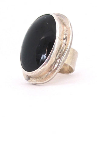 Rafael Alfandary Canada vintage brutalist sterling silver large black ring