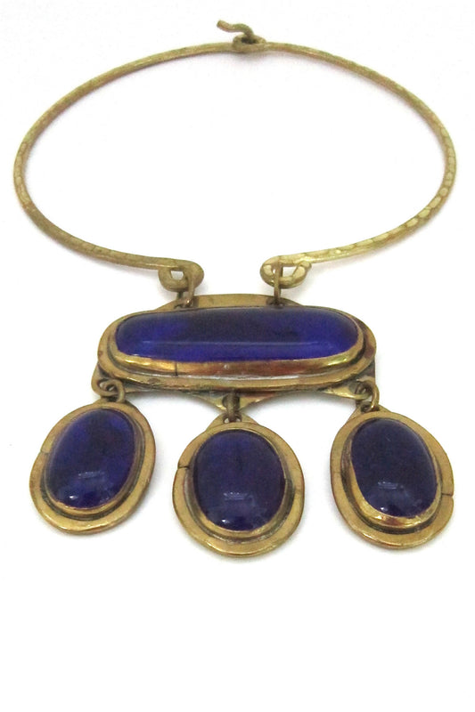 Rafael Alfandary Canada vintage cobalt blue four stone choker