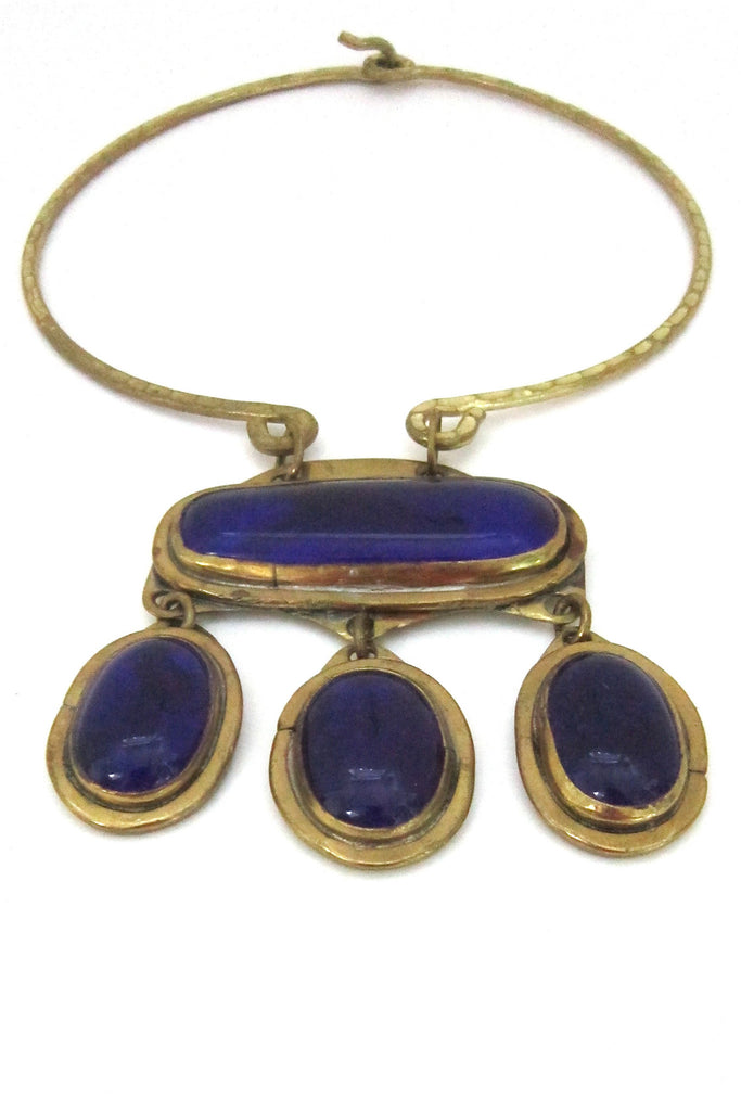 Rafael Alfandary Canada vintage cobalt blue four stone choker
