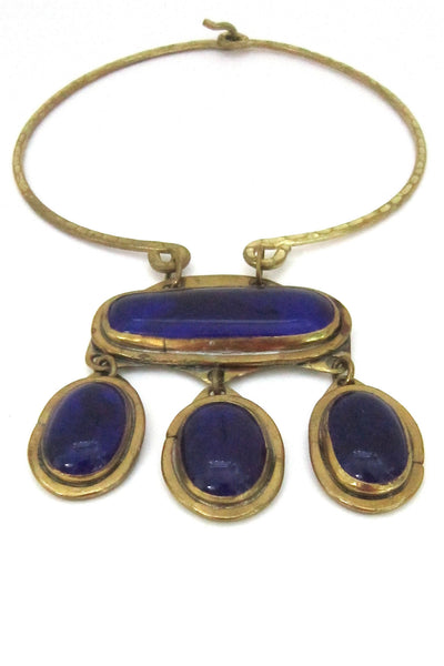 Rafael Alfandary Canada vintage cobalt blue four stone choker