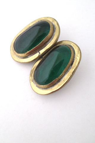 Rafael Alfandary Canada vintage grass green ear clips