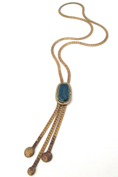 Rafael Alfandary Canada vintage long turquoise tassel necklace