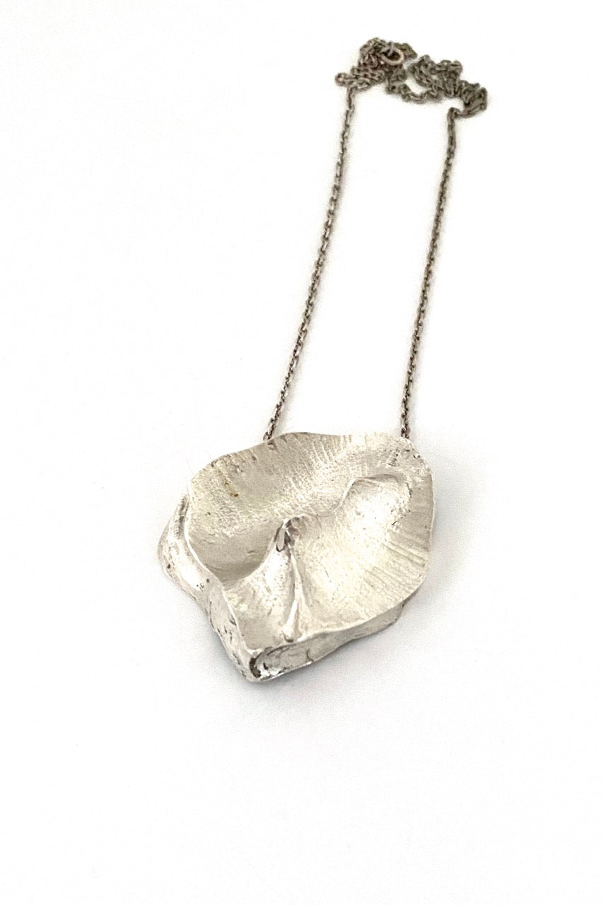 Ragnar Skalstad Norway extra large vintage silver pendant necklace Scandinavian Modern jewelry design