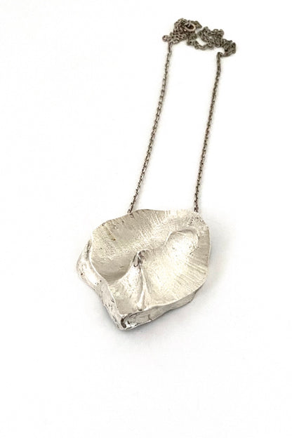 Ragnar Skalstad Norway extra large vintage silver pendant necklace Scandinavian Modern jewelry design