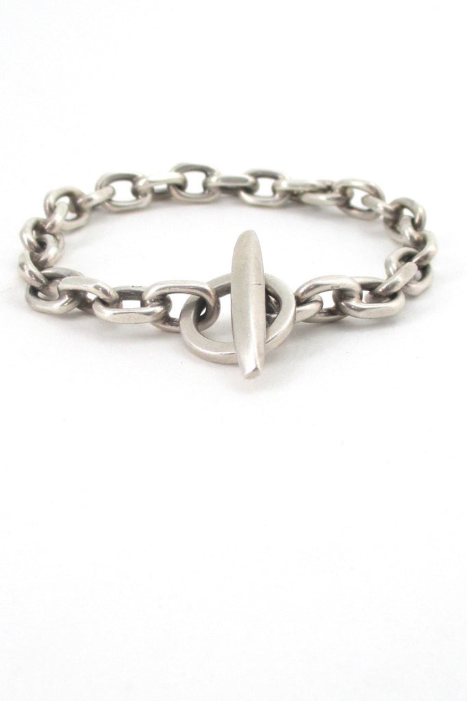 Randers Solvvarefabrik Denmark vintage silver heavy chain link bracelet toggle clasp