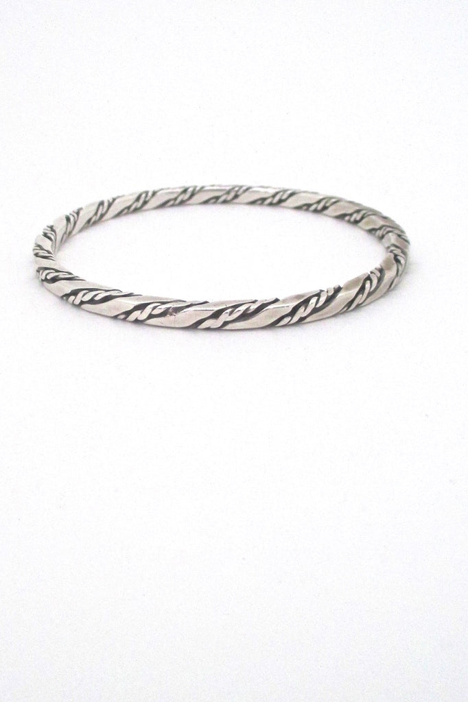 Randers Solvvarefabrik Denmark vintage mid century silver twisted bangle bracelet