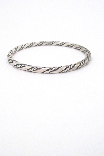 Randers Solvvarefabrik Denmark vintage mid century silver twisted bangle bracelet