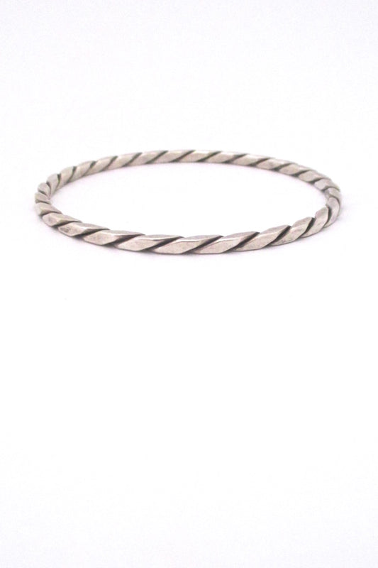 Randers Sølvvarefabrik Denmark vintage solid silver twisted bangle bracelet