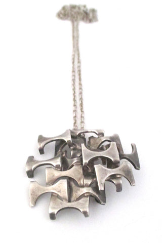 Rey Urban for Age Fausing Denmark vintage silver Scandinavian Modernist pendant brooch