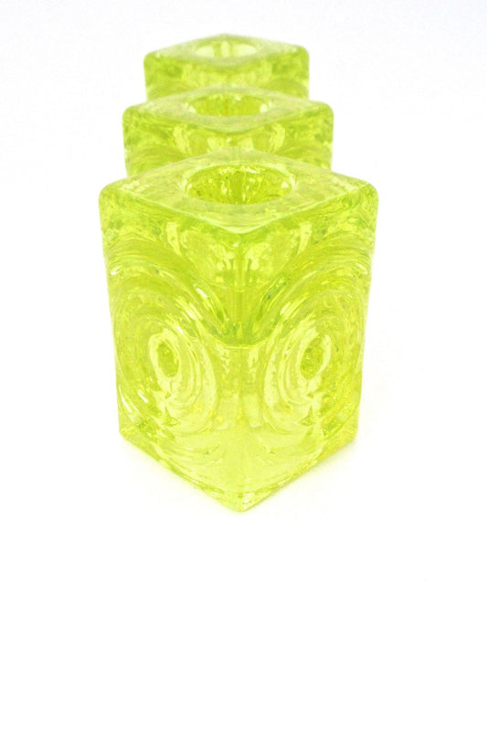 Riihimaki Finland vintage glass Rengas candle holders by Tamara Aladin