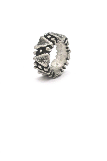Robert Larin Canada vintage brutalist pewter dots ring