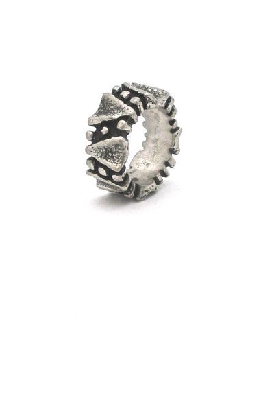 Robert Larin Canada vintage brutalist pewter dots ring