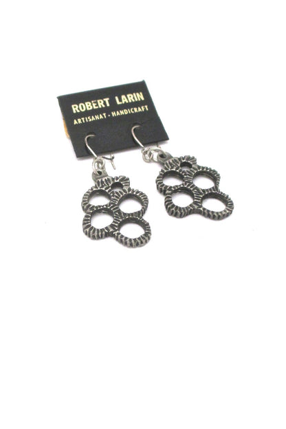 Robert Larin Canada vintage brutalist pewter drop earrings 369