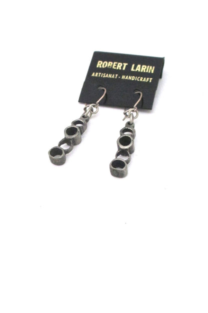 Robert Larin Canada vintage brutalist pewter drop earrings 378
